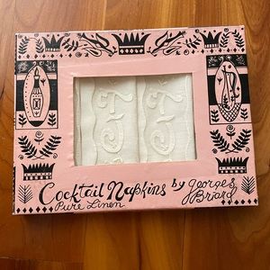 Vintage linen cocktail napkins